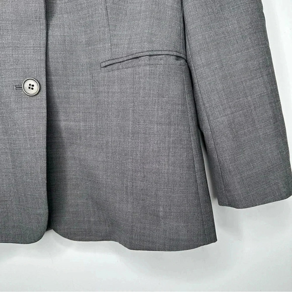 Theory Grey Linworth Virgin Wool Two Button Blazer Size 4 - Picture 4 of 9